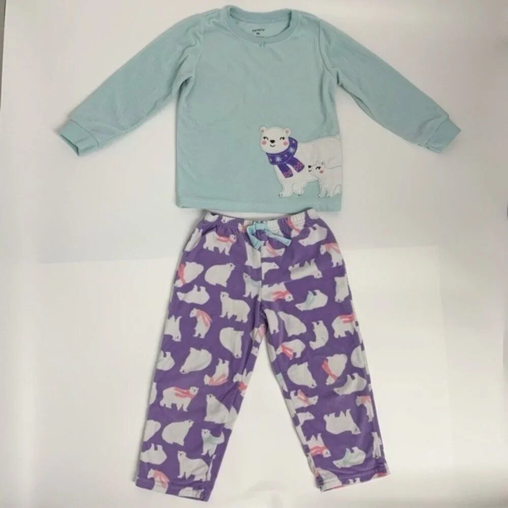 Carter's fleece polar bear pajamas 4T